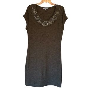 Classiques Entier Brown Embellished Wool/Alpaca Blend Sweater Dress Women's  L